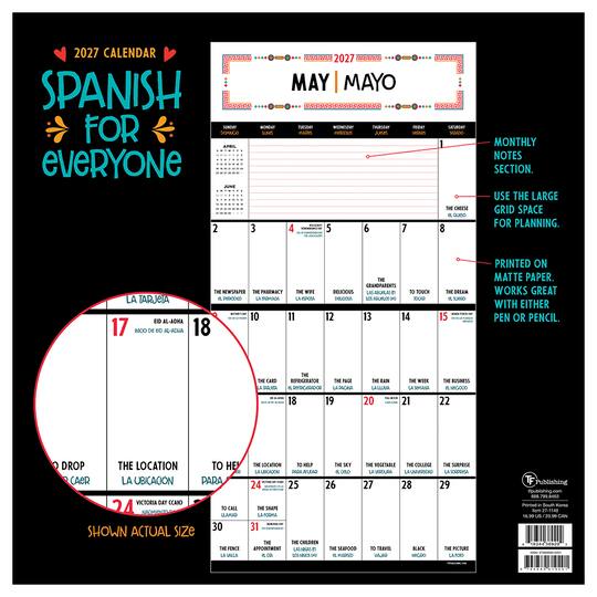 2027 Spanish Words for Everyone Wall Calendar